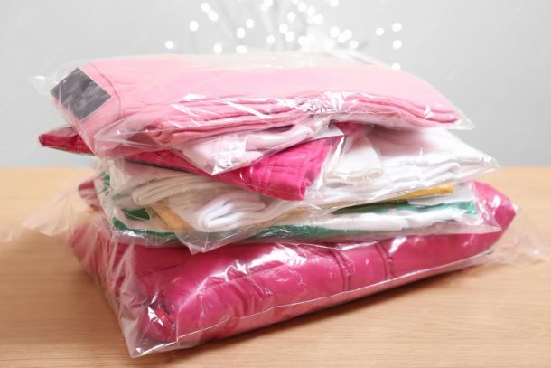 ropa doblada y empaquetada